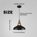 Suspension industrielle en métal | Style loft, Ø 27 cm