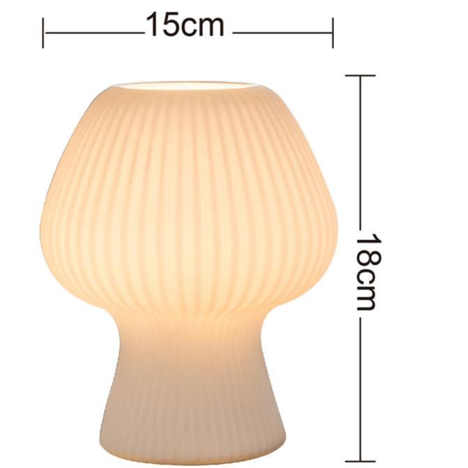 Lampe de chevet champignon | Verre nervuré vintage
