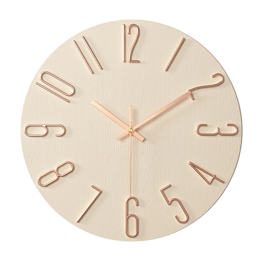 Horloge murale Noble | Minimaliste dorée, Ø 30 cm