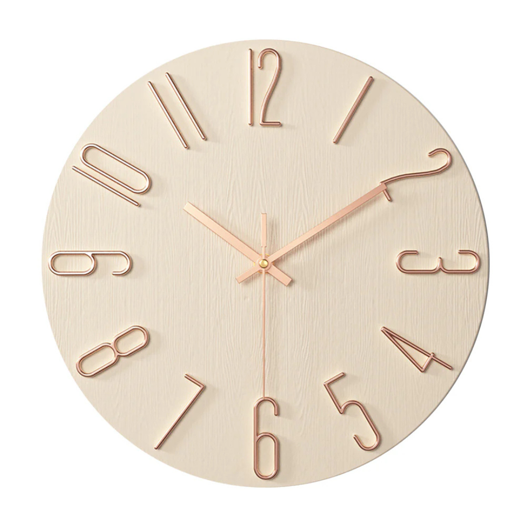 Horloge murale Noble | Minimaliste dorée, Ø 30 cm