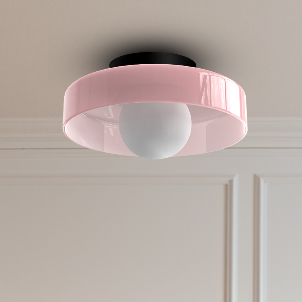 Plafonnier LED Veyro | Verre Ø25 cm, 6 coloris