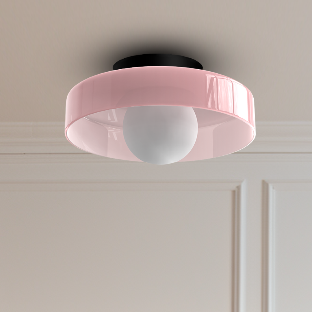 Plafonnier LED Veyro | Verre Ø25 cm, 6 coloris
