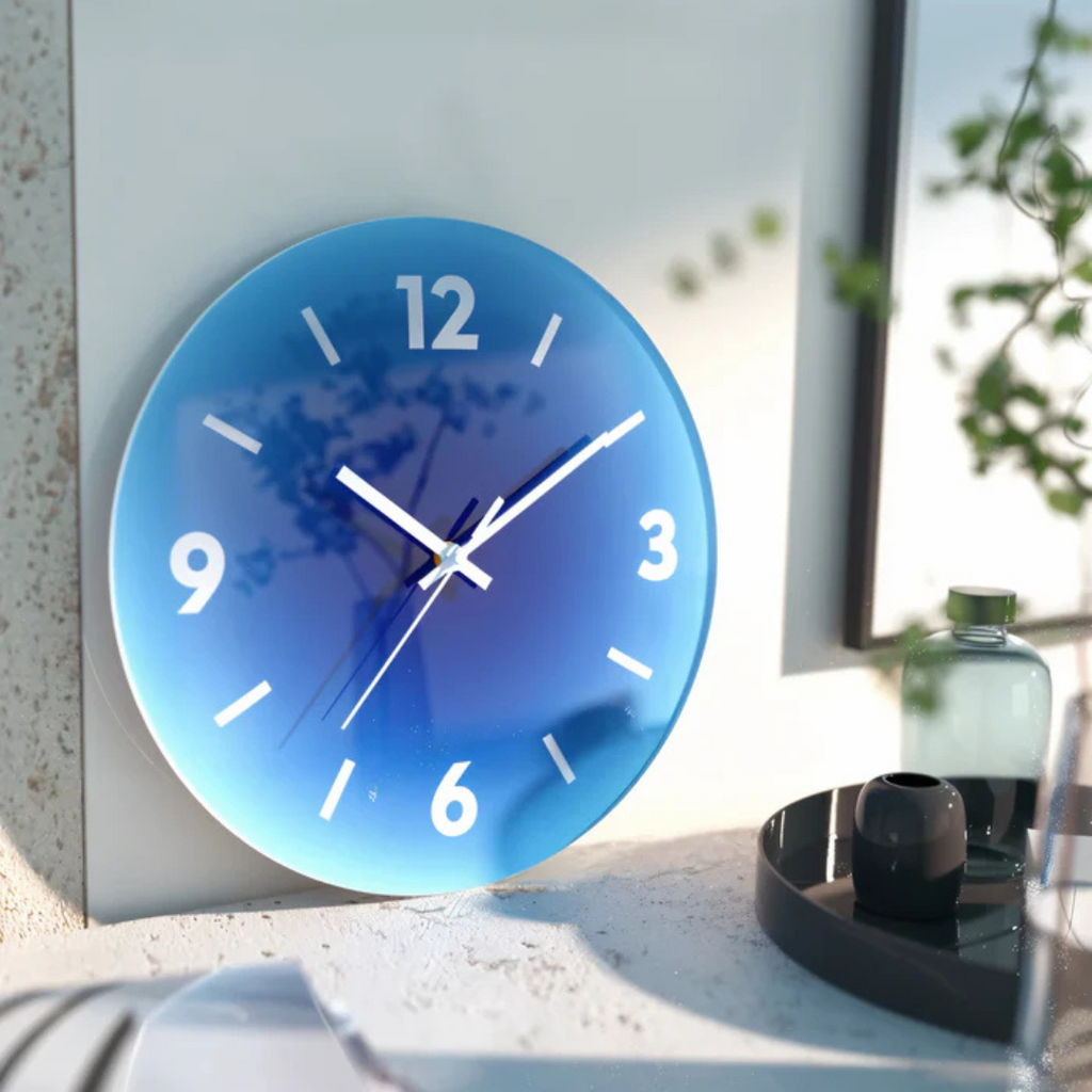 Horloge murale Sunset | Verre trempé dégradé, Ø 30 cm