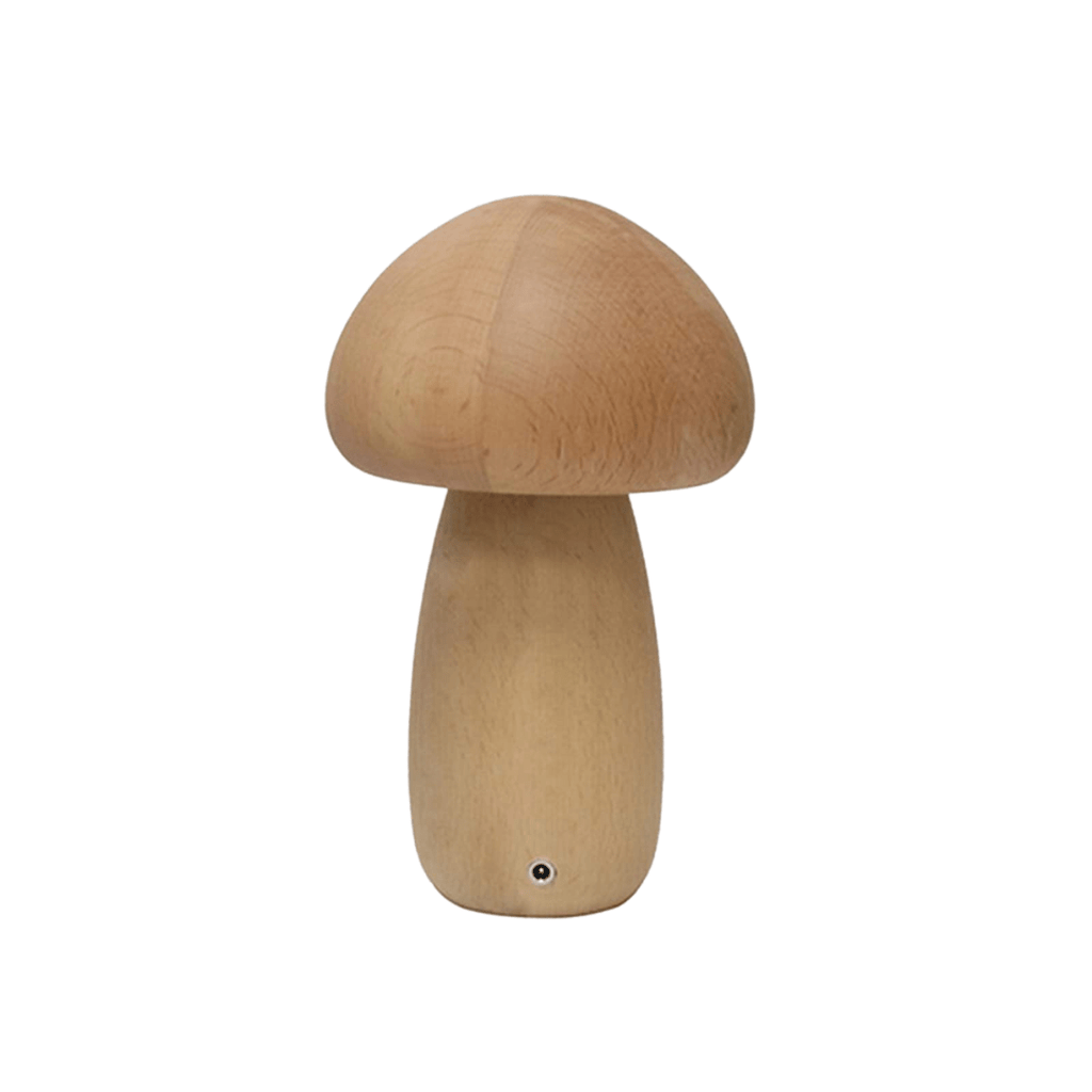 Veilleuse champignon Portobello | Bois naturel rechargeable
