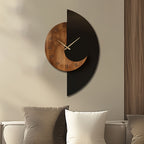Horloge murale demi-lune en bois | Silencieuse, 3 tailles