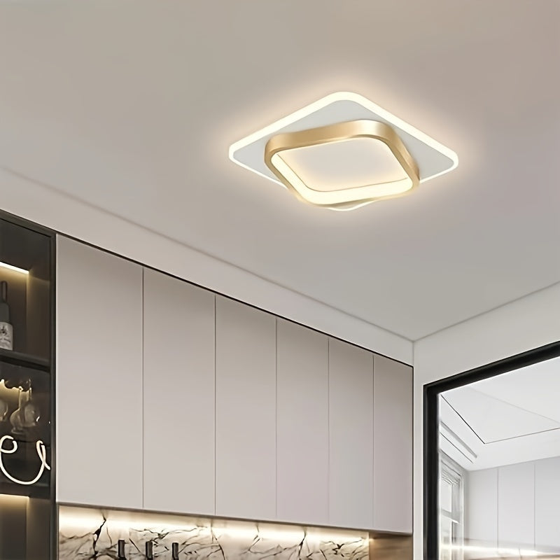 Plafonnier LED carré 24 cm | 22 W blanc chaud, profil 5 cm