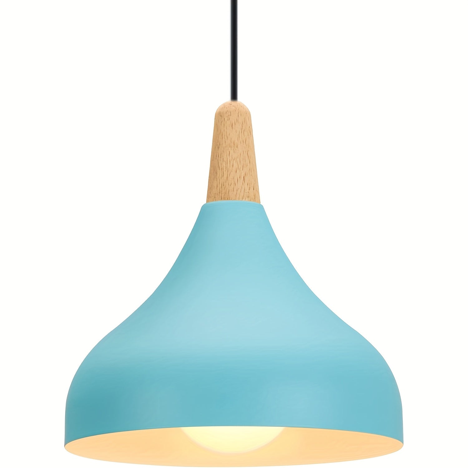Suspension Goutte moderne | Métal et bois, 9 coloris