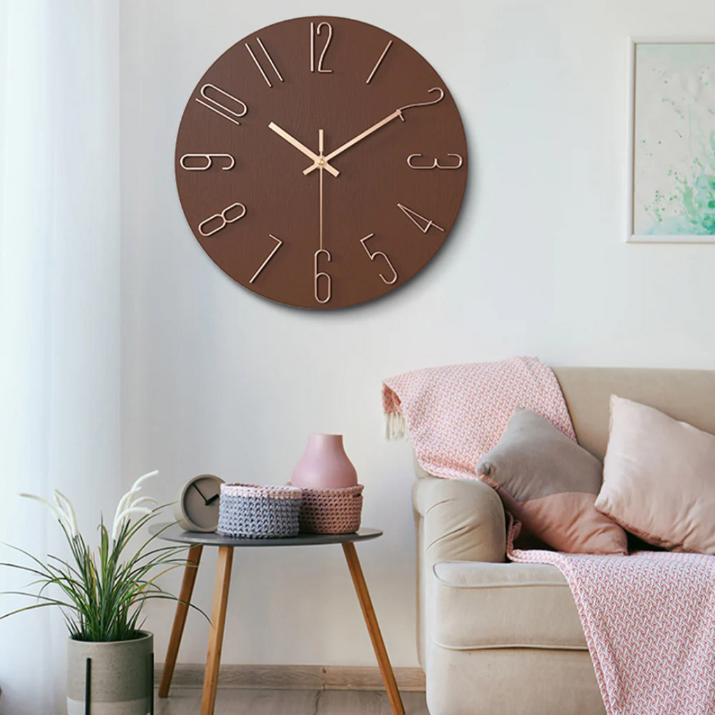 Horloge murale Noble | Minimaliste dorée, Ø 30 cm