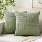 Housse de coussin en velours côtelé | 45 × 45 cm, rayée