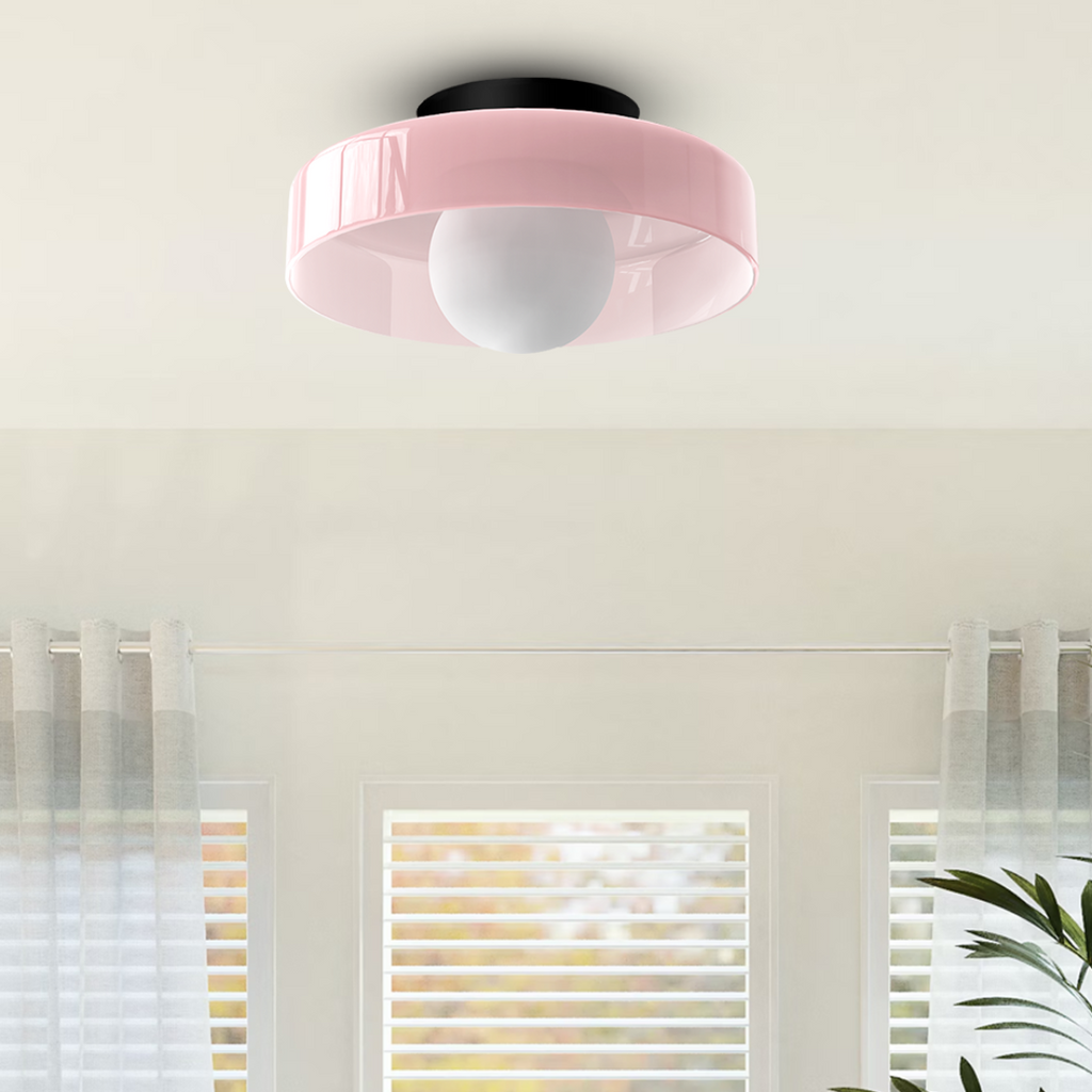 Plafonnier LED Veyro | Verre Ø25 cm, 6 coloris