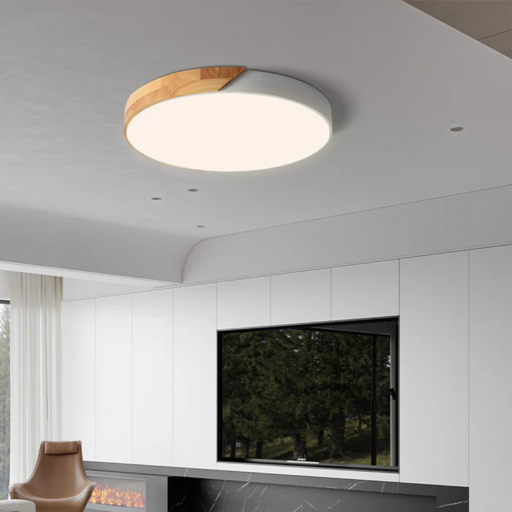 Plafonnier LED nordique en bois | 3 tailles, 6 coloris