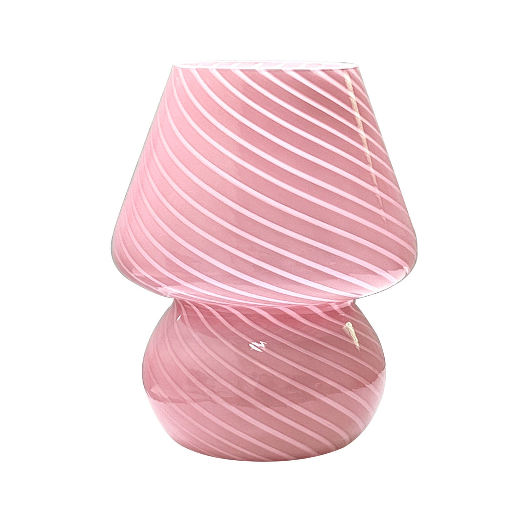 Lampe champignon en verre façon Murano | USB, H 18 cm
