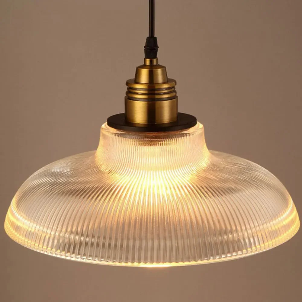 Suspension en verre nervuré LumiVibe | Ø 30 cm, douille E27