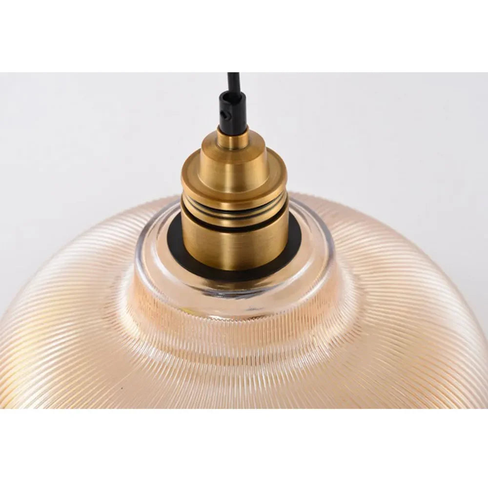 Suspension en verre nervuré LumiVibe | Ø 30 cm, douille E27