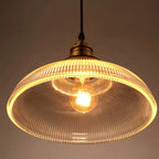 Suspension en verre nervuré LumiVibe | Ø 30 cm, douille E27
