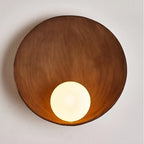 Applique murale ronde minimaliste | Résine et fer, 23 cm
