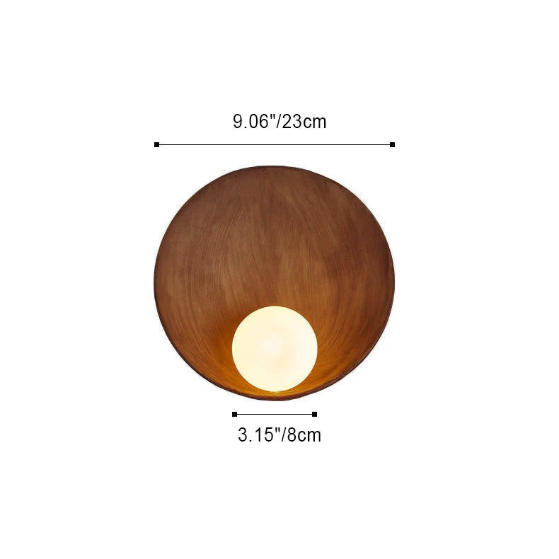 Applique murale ronde minimaliste | Résine et fer, 23 cm