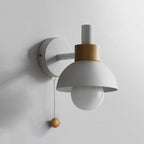 Applique murale nordique en bois | Interrupteur à chaînette