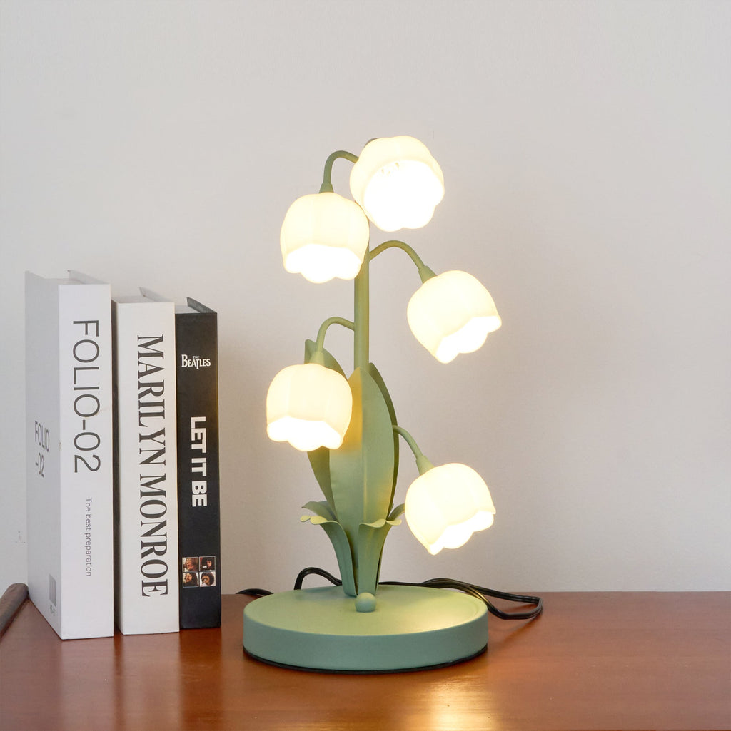 Lampe à poser Bell Orchid | Luminaire floral Ø 18 × H 36 cm