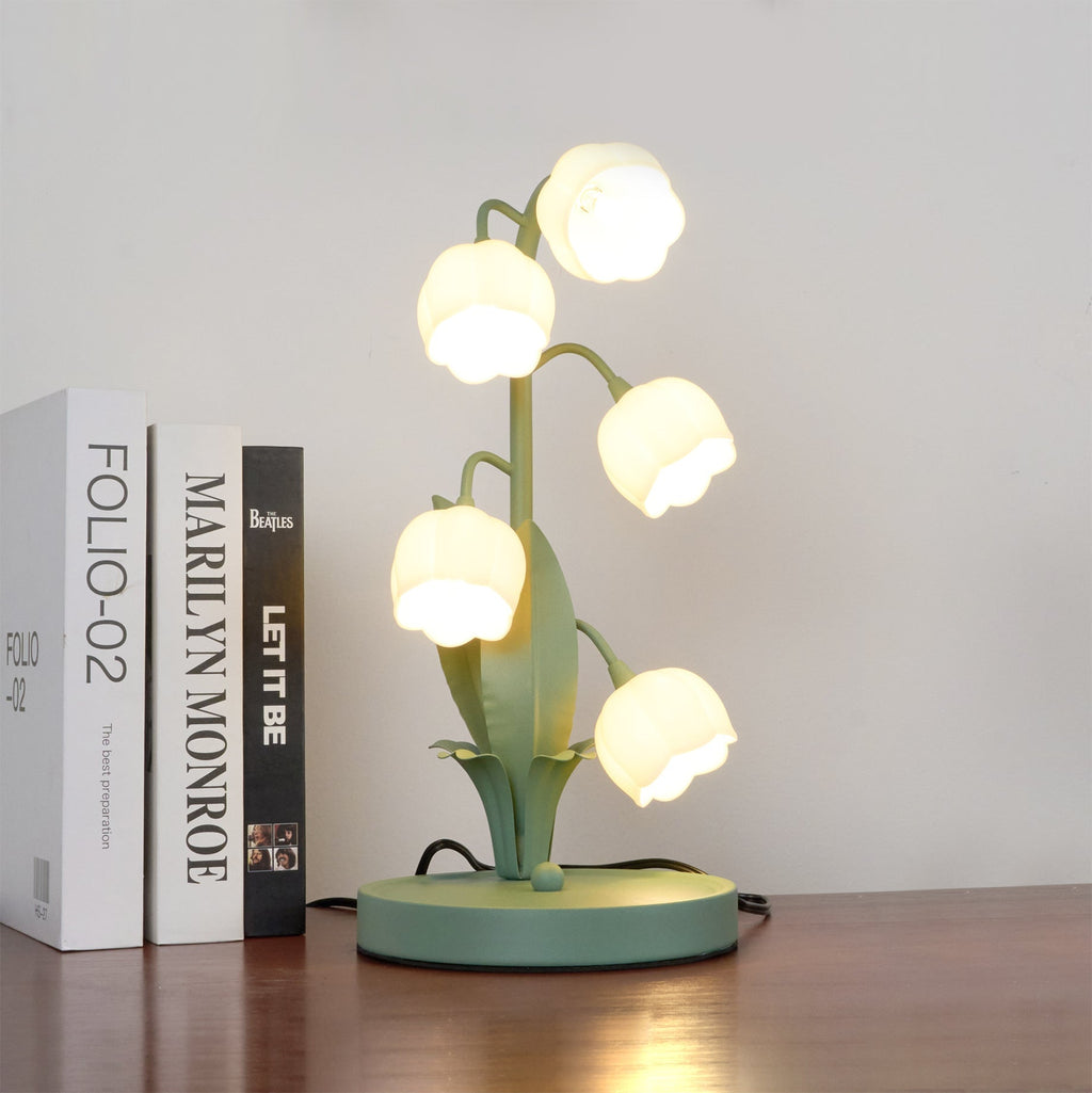 Lampe à poser Bell Orchid | Luminaire floral Ø 18 × H 36 cm