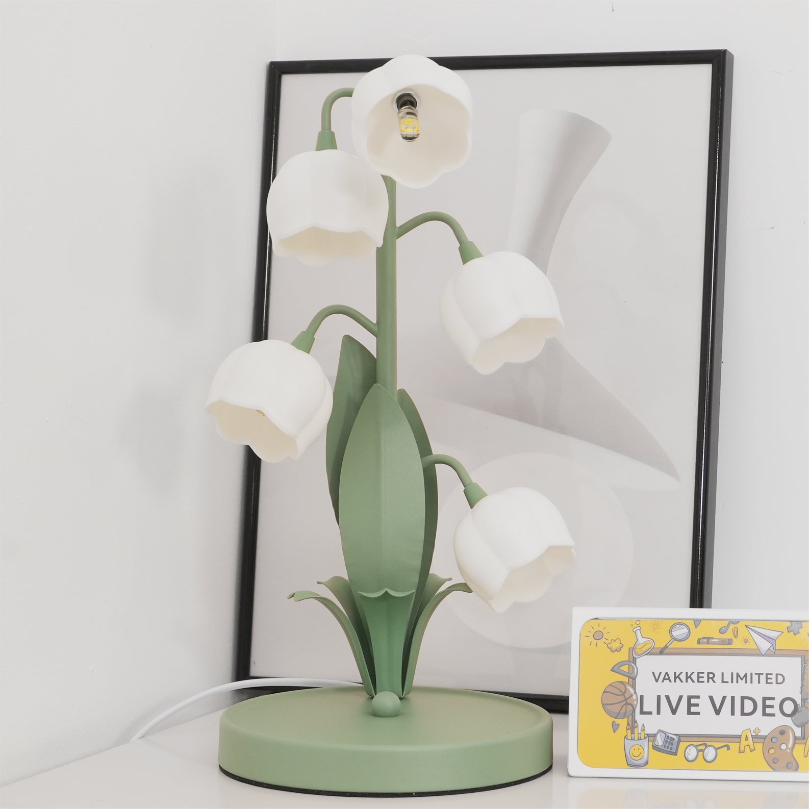 Lampe à poser Bell Orchid | Luminaire floral Ø 18 × H 36 cm