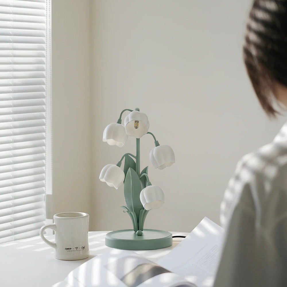 Lampe à poser Bell Orchid | Luminaire floral Ø 18 × H 36 cm
