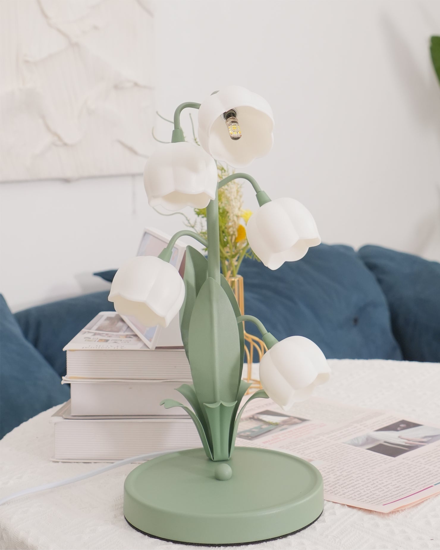 Lampe à poser Bell Orchid | Luminaire floral Ø 18 × H 36 cm
