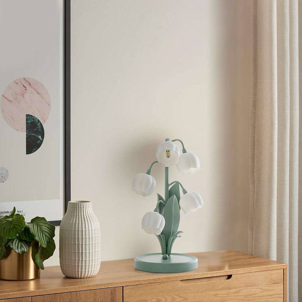 Lampe à poser Bell Orchid | Luminaire floral Ø 18 × H 36 cm