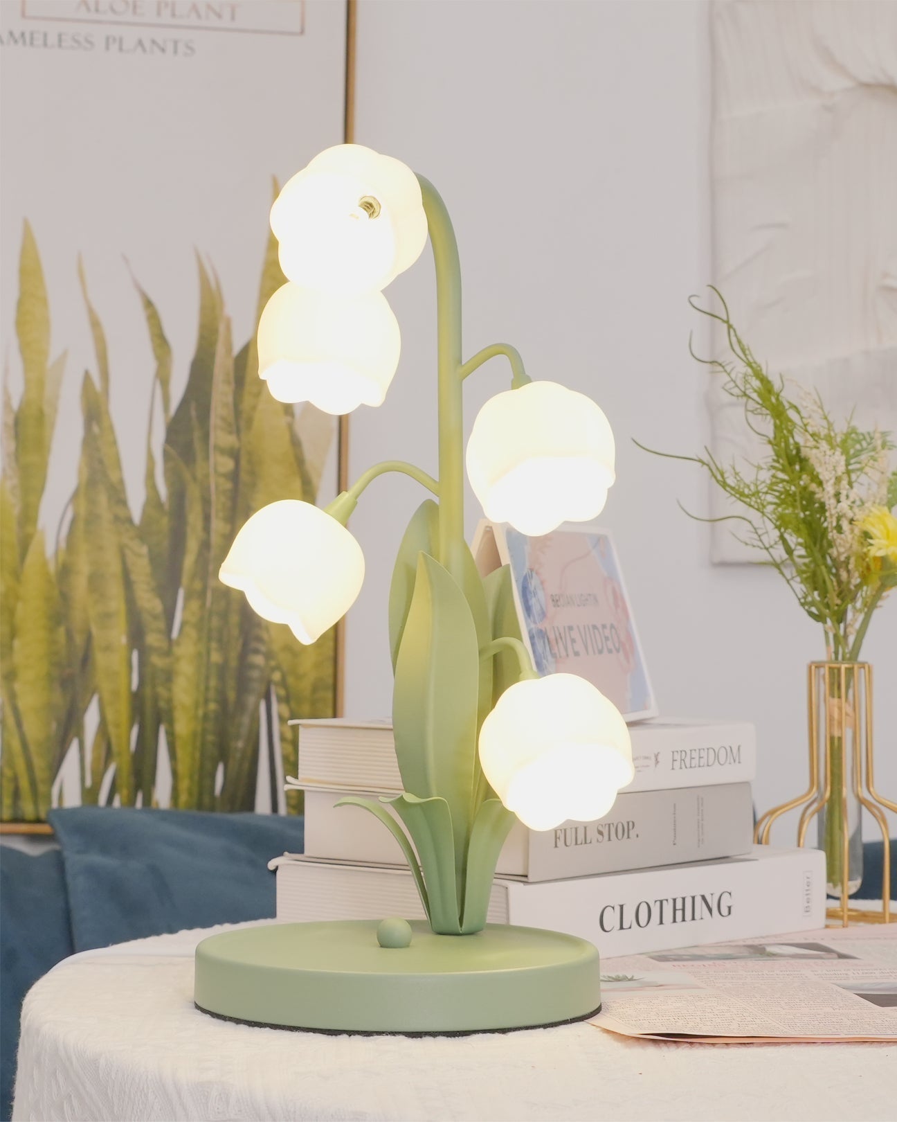 Lampe à poser Bell Orchid | Luminaire floral Ø 18 × H 36 cm