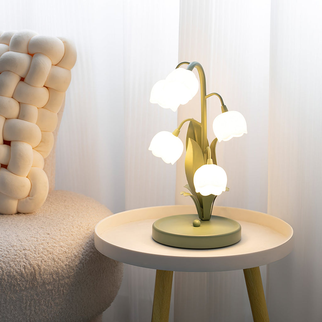 Lampe à poser Bell Orchid | Luminaire floral Ø 18 × H 36 cm