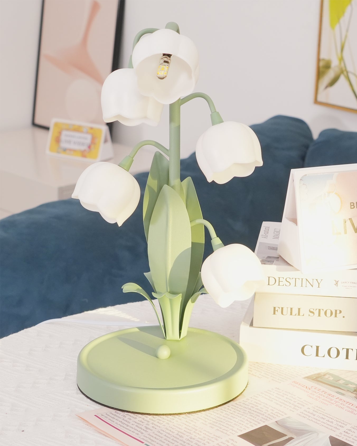 Lampe à poser Bell Orchid | Luminaire floral Ø 18 × H 36 cm