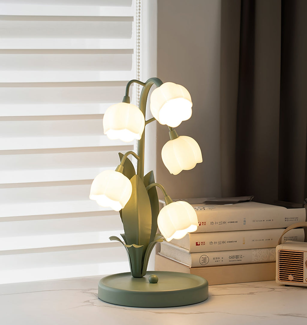Lampe à poser Bell Orchid | Luminaire floral Ø 18 × H 36 cm