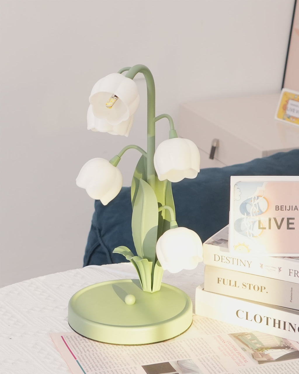 Lampe à poser Bell Orchid | Luminaire floral Ø 18 × H 36 cm