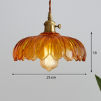 Suspension fleur vintage | Verre coloré et laiton, Ø 25 cm
