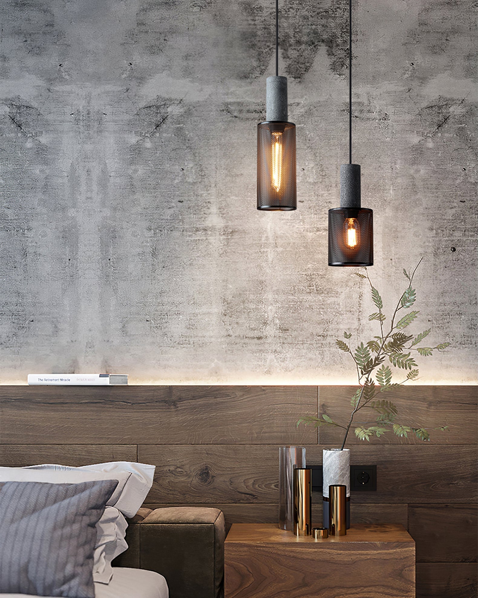 Suspension en béton Urban | Industriel LED, 6 tailles