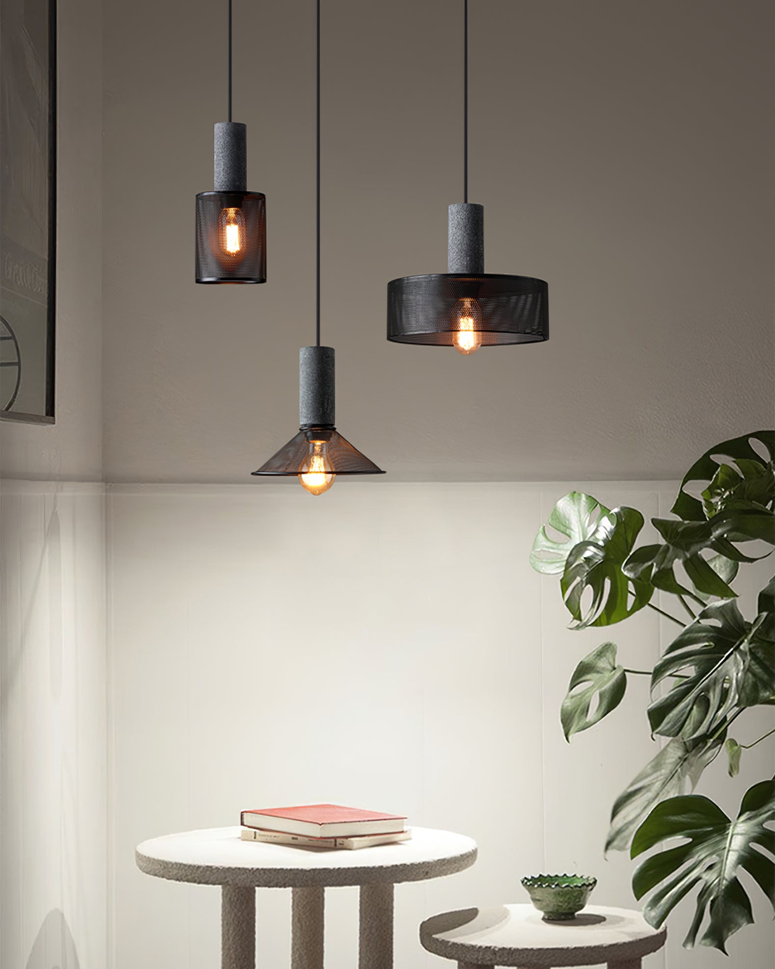Suspension en béton Urban | Industriel LED, 6 tailles