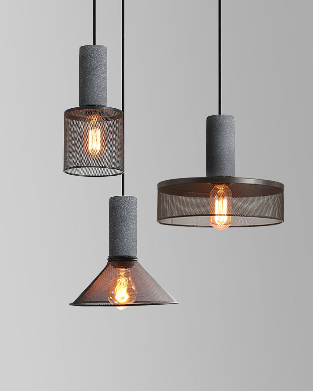 Suspension en béton Urban | Industriel LED, 6 tailles