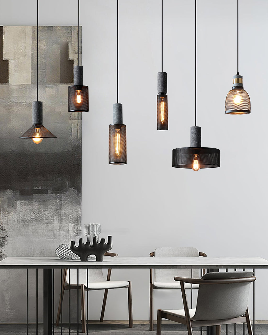 Suspension en béton Urban | Industriel LED, 6 tailles
