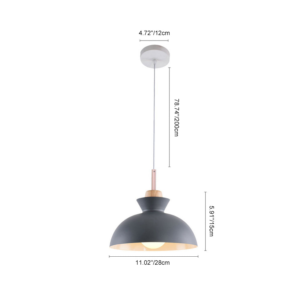 Suspension dôme moderne | Métal scandinave, 9 coloris