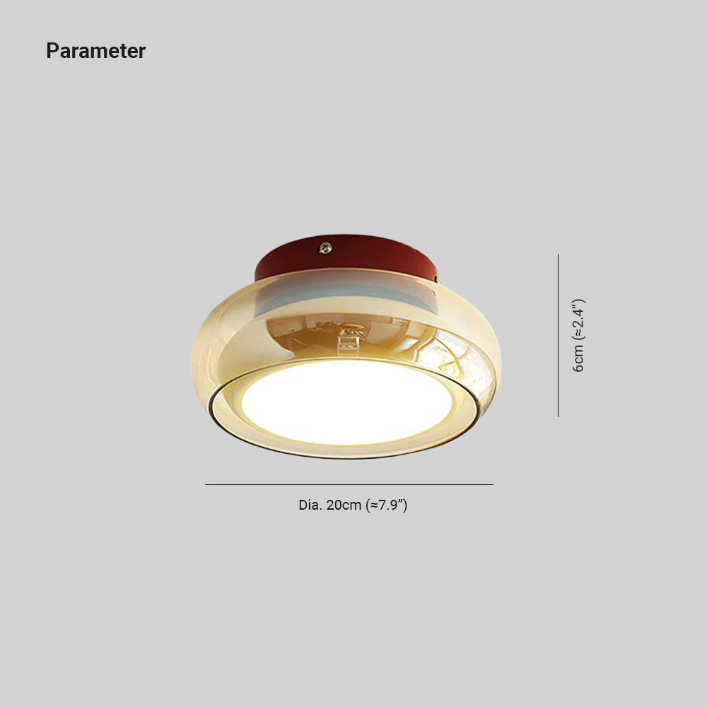 Plafonnier June en verre rétro | LED 12W, Ø 20 cm