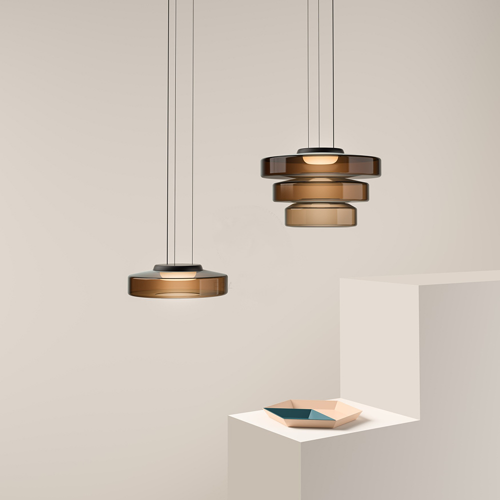 Suspension en verre Bauhaus | 3 diamètres, 3 teintes
