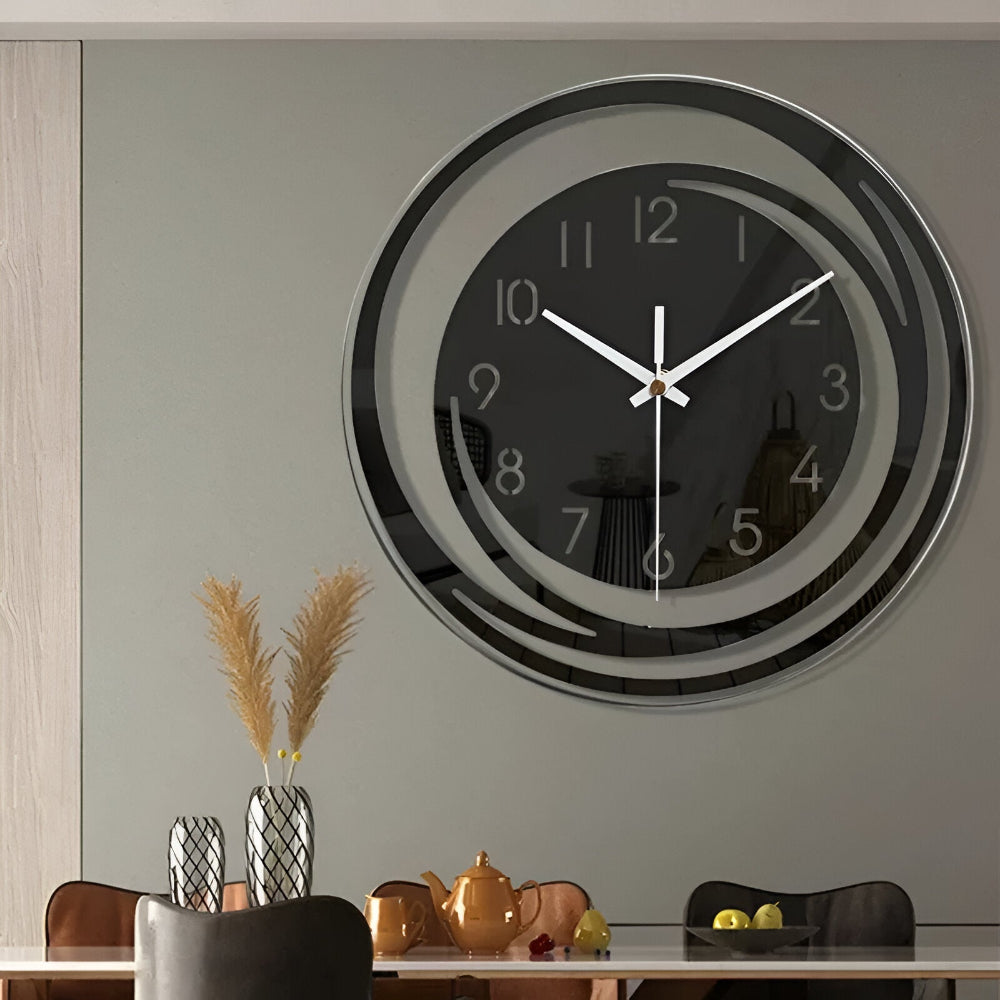 Horloge murale Sorana | Acrylique noir scandinave Ø 30 cm