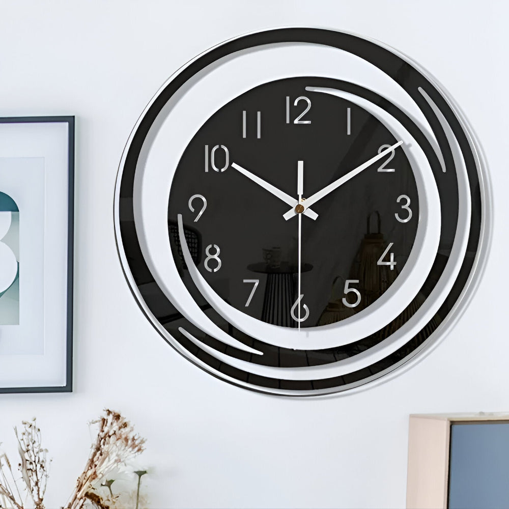 Horloge murale Sorana | Acrylique noir scandinave Ø 30 cm