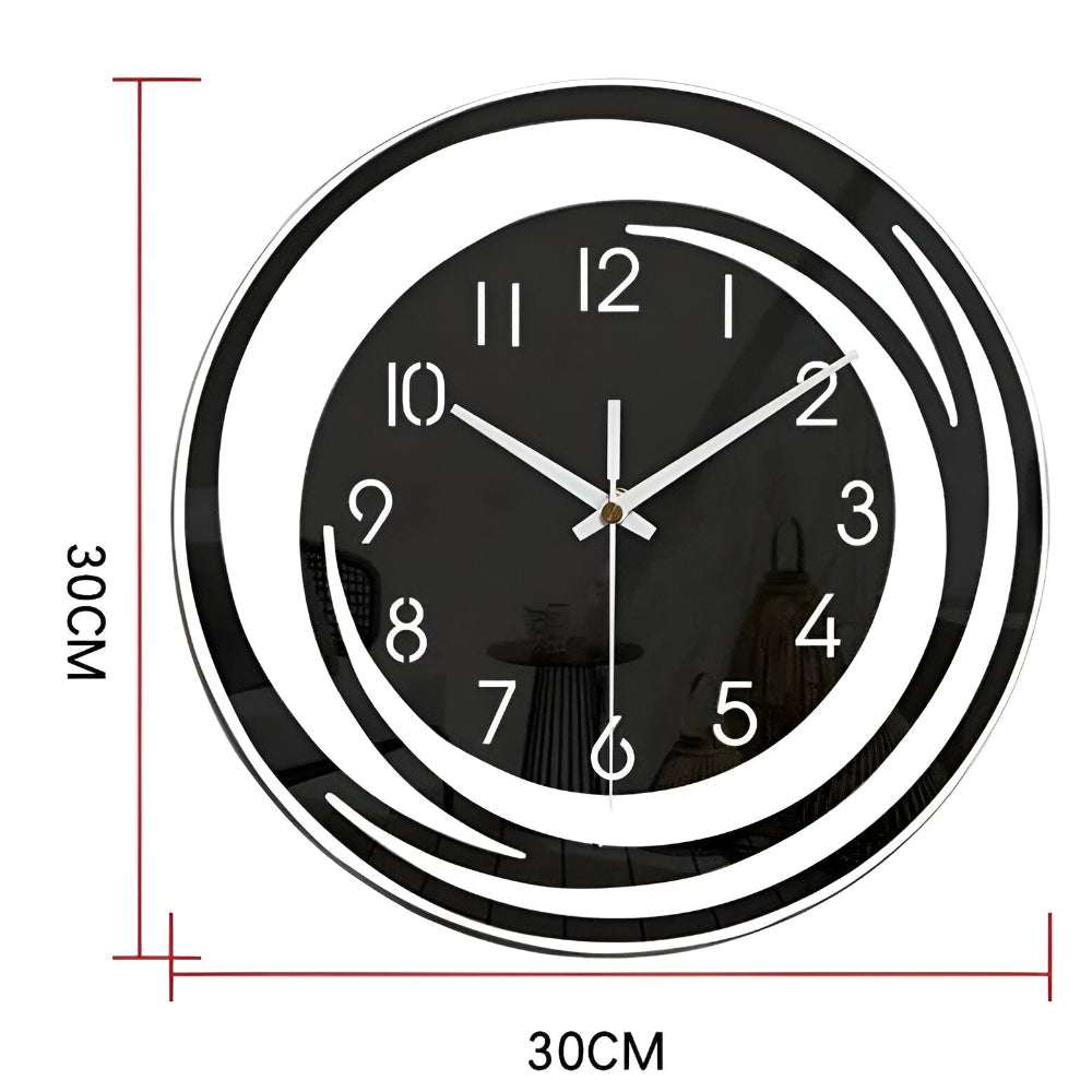 Horloge murale Sorana | Acrylique noir scandinave Ø 30 cm