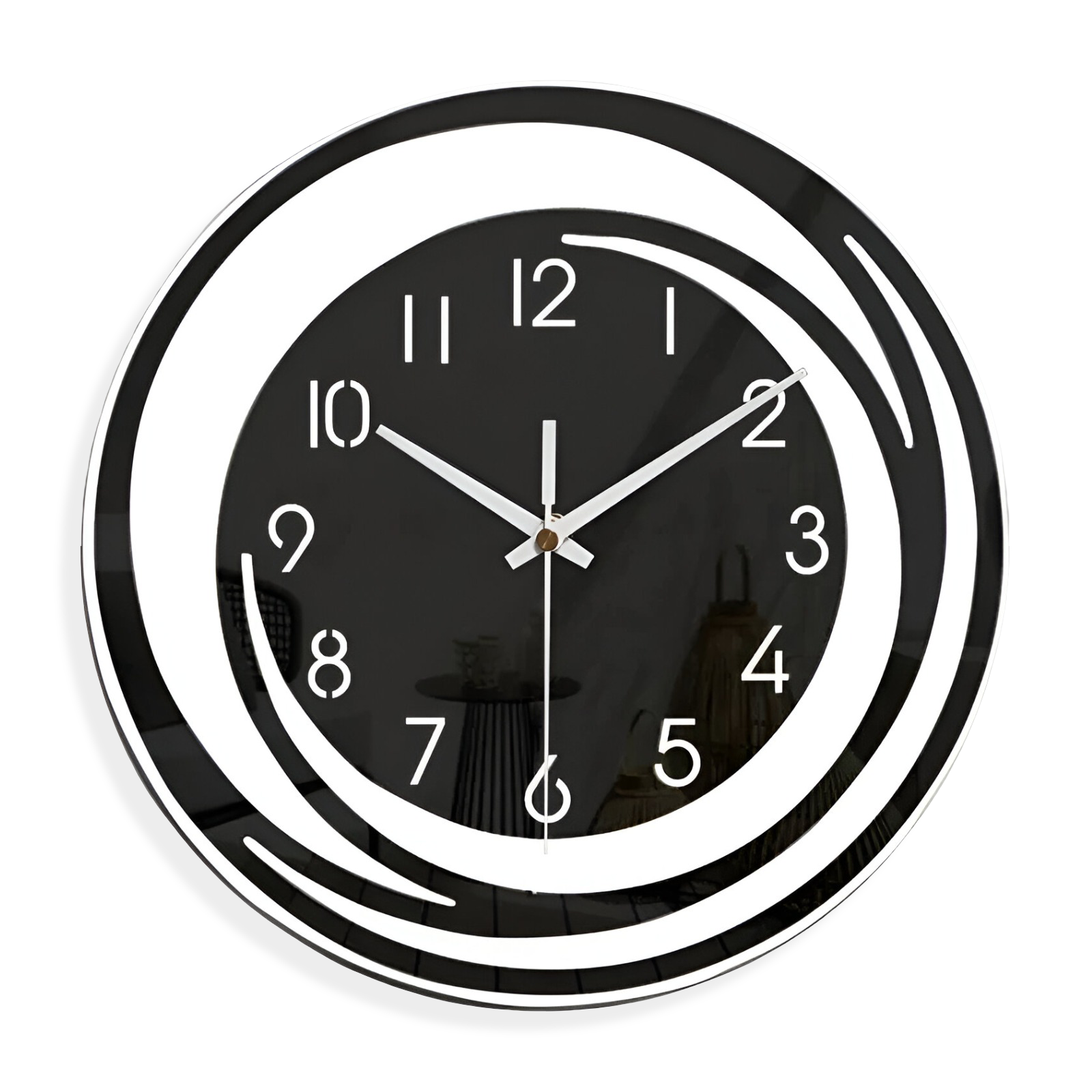Horloge murale Sorana | Acrylique noir scandinave Ø 30 cm