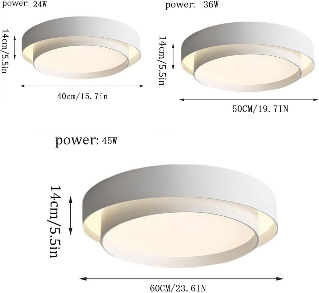 Plafonnier LED rond nordique | Ø 40, 50 ou 60 cm