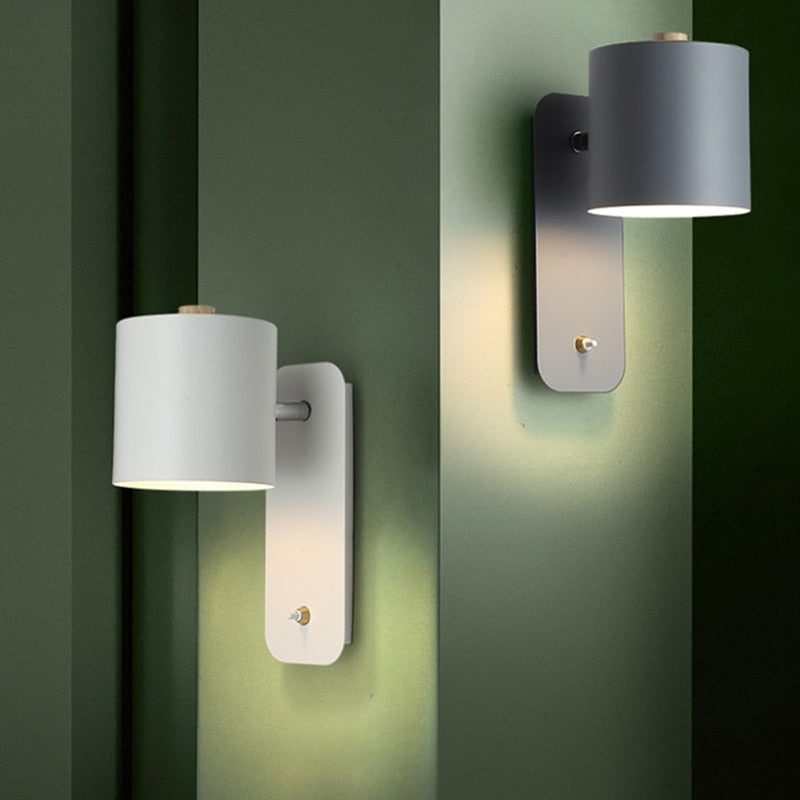Applique murale LED avec interrupteur | 3 coloris, H 25 cm