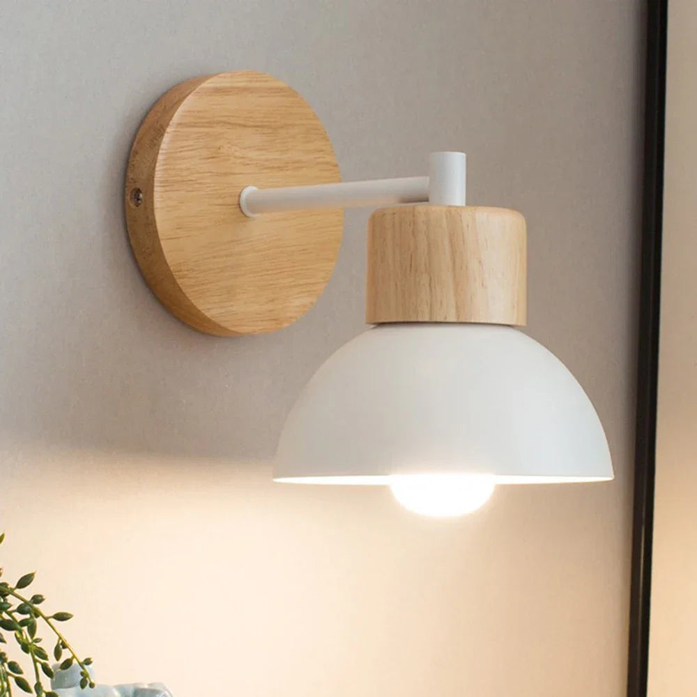 Applique murale bois et métal | Lampe de chevet nordique