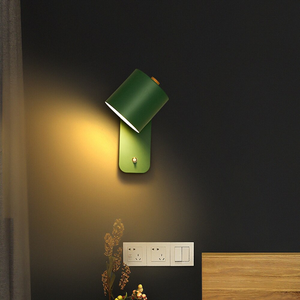 Applique murale LED avec interrupteur | 3 coloris, H 25 cm