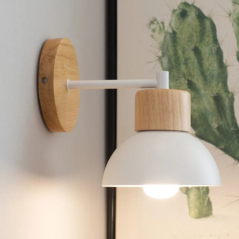 Applique murale bois et métal | Lampe de chevet nordique